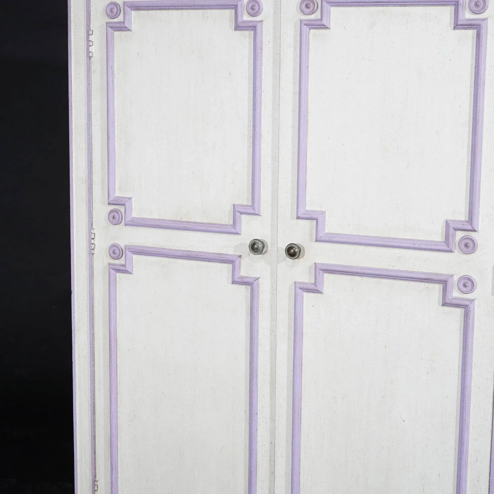 French Style Double Door Armoire by Widdicomb with Eggplant Accents 20th Century - 7
