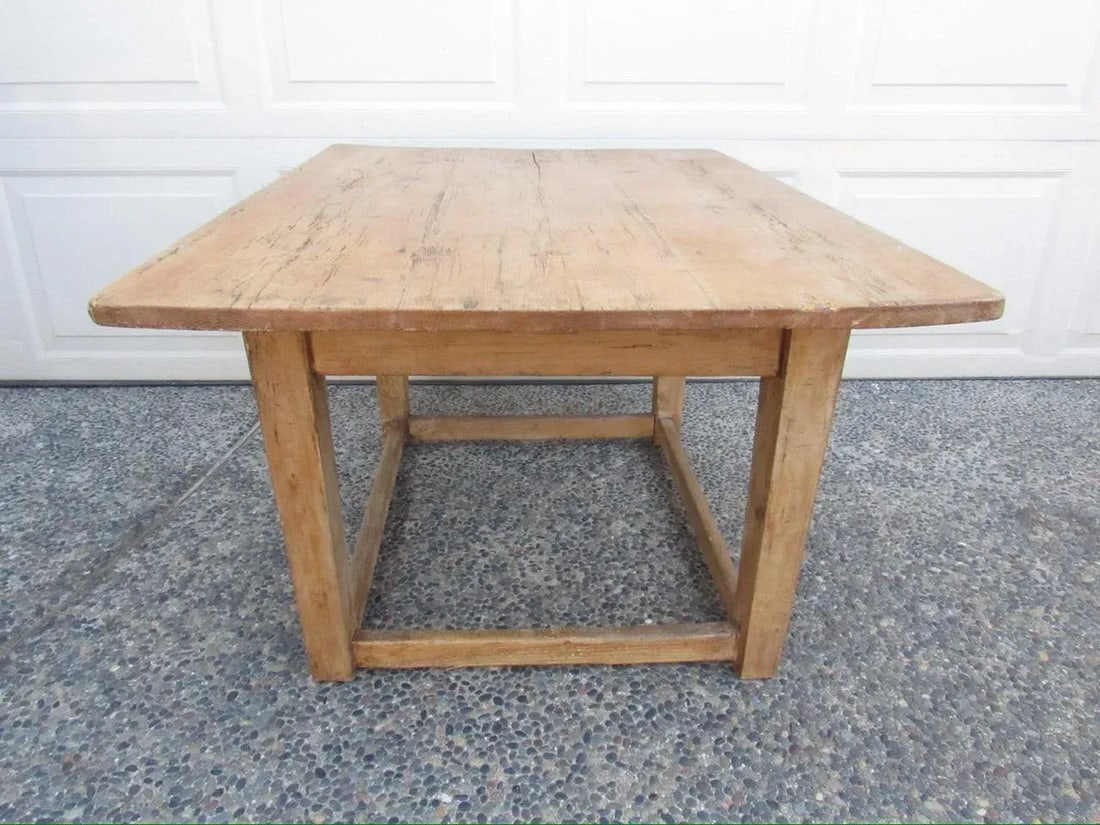 Antique English Country Pine Coffee Table - 5