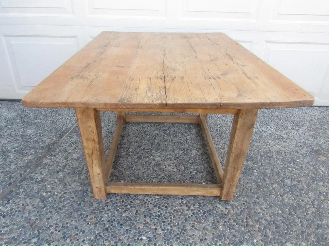 Antique English Country Pine Coffee Table - 6