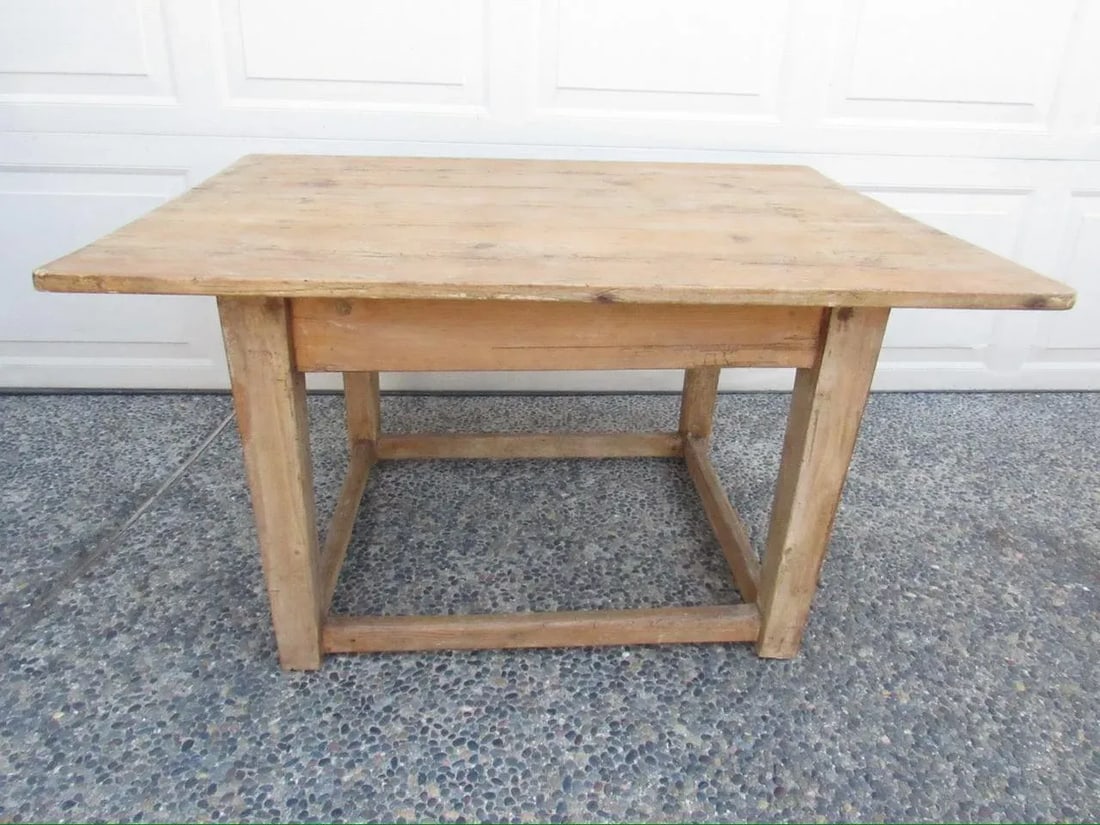 Antique English Country Pine Coffee Table - 7