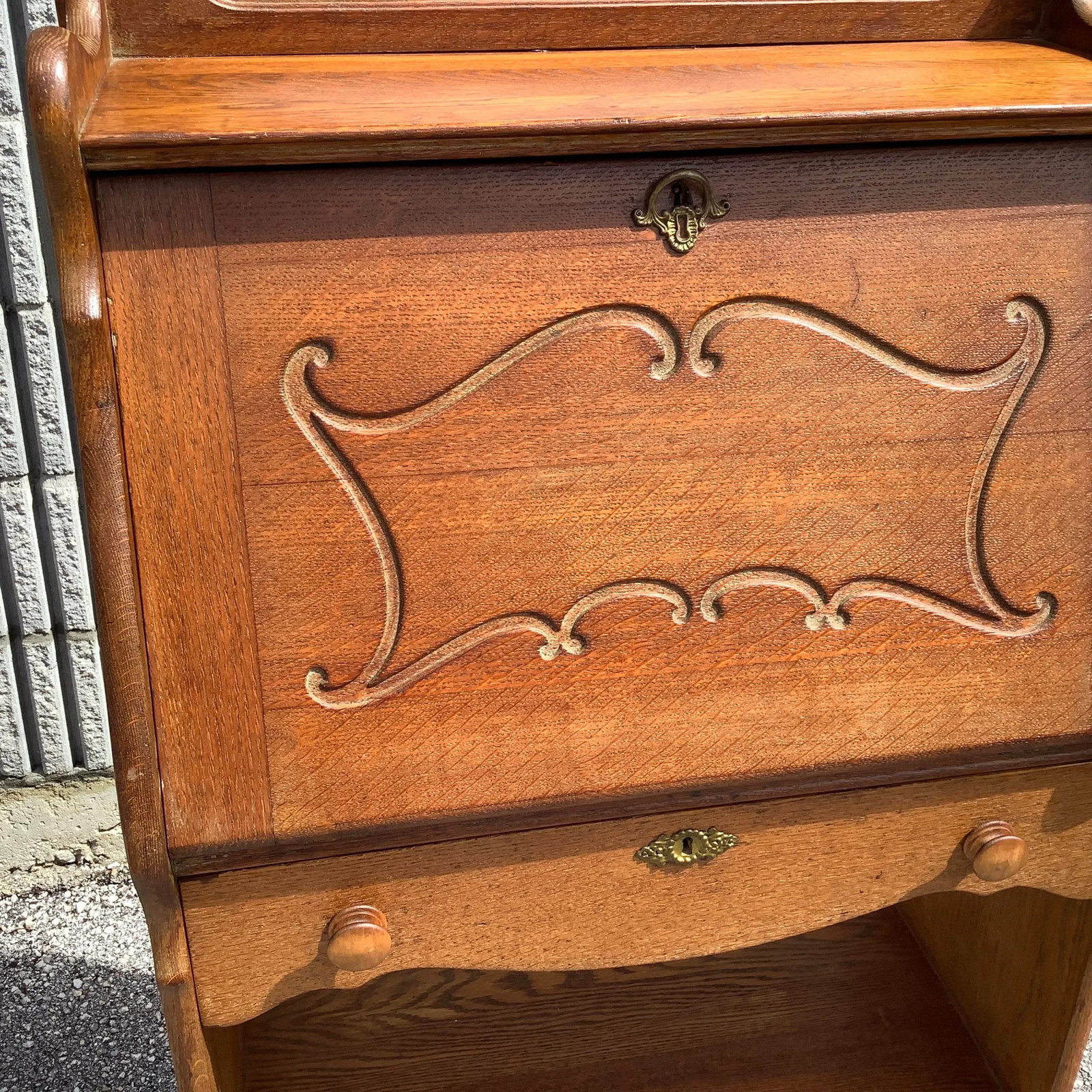 1920s Antique Oak Larkins Desk - 4