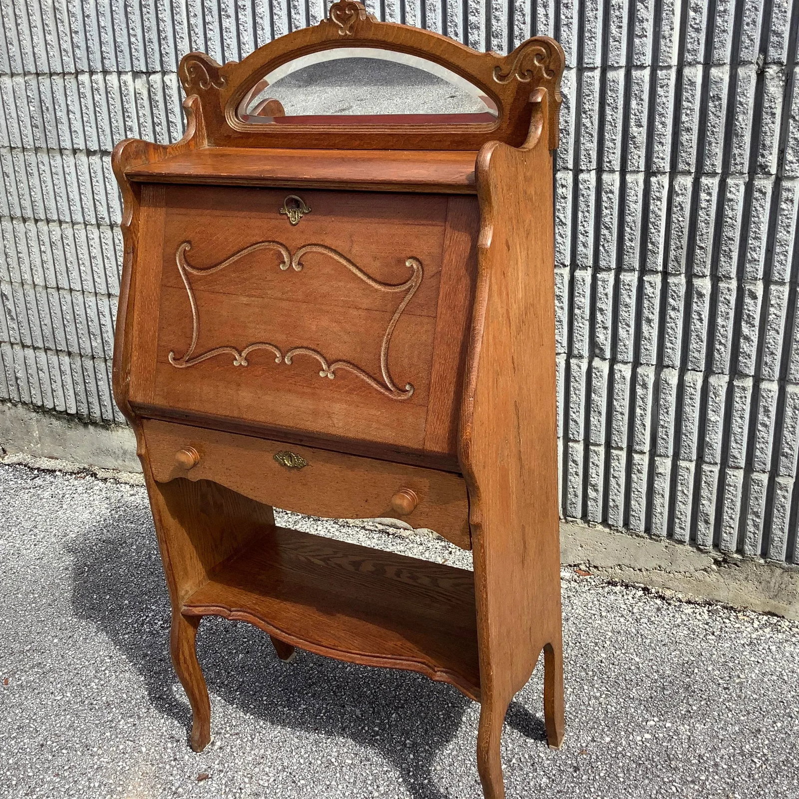 1920s Antique Oak Larkins Desk - 5