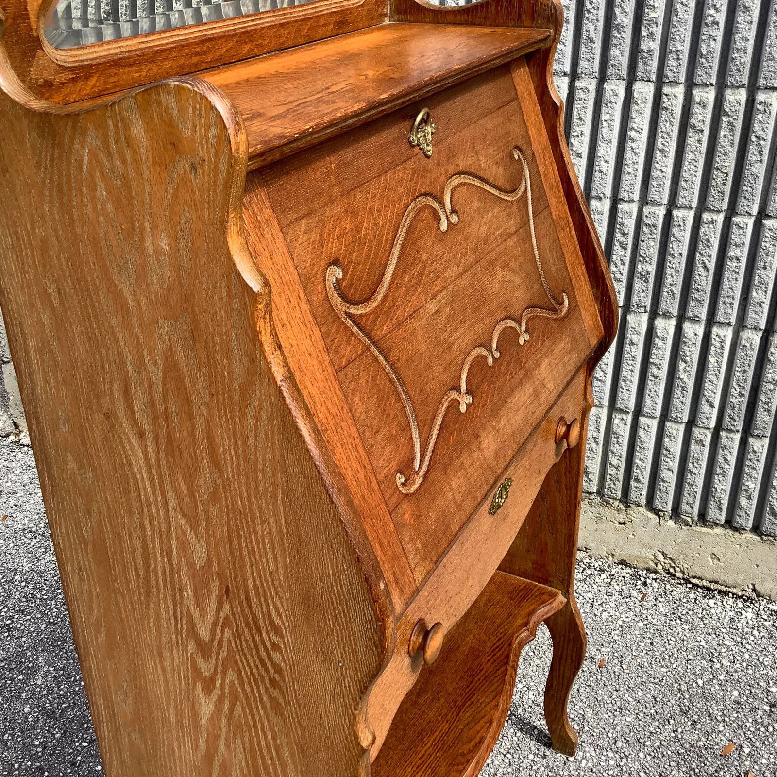1920s Antique Oak Larkins Desk - 8