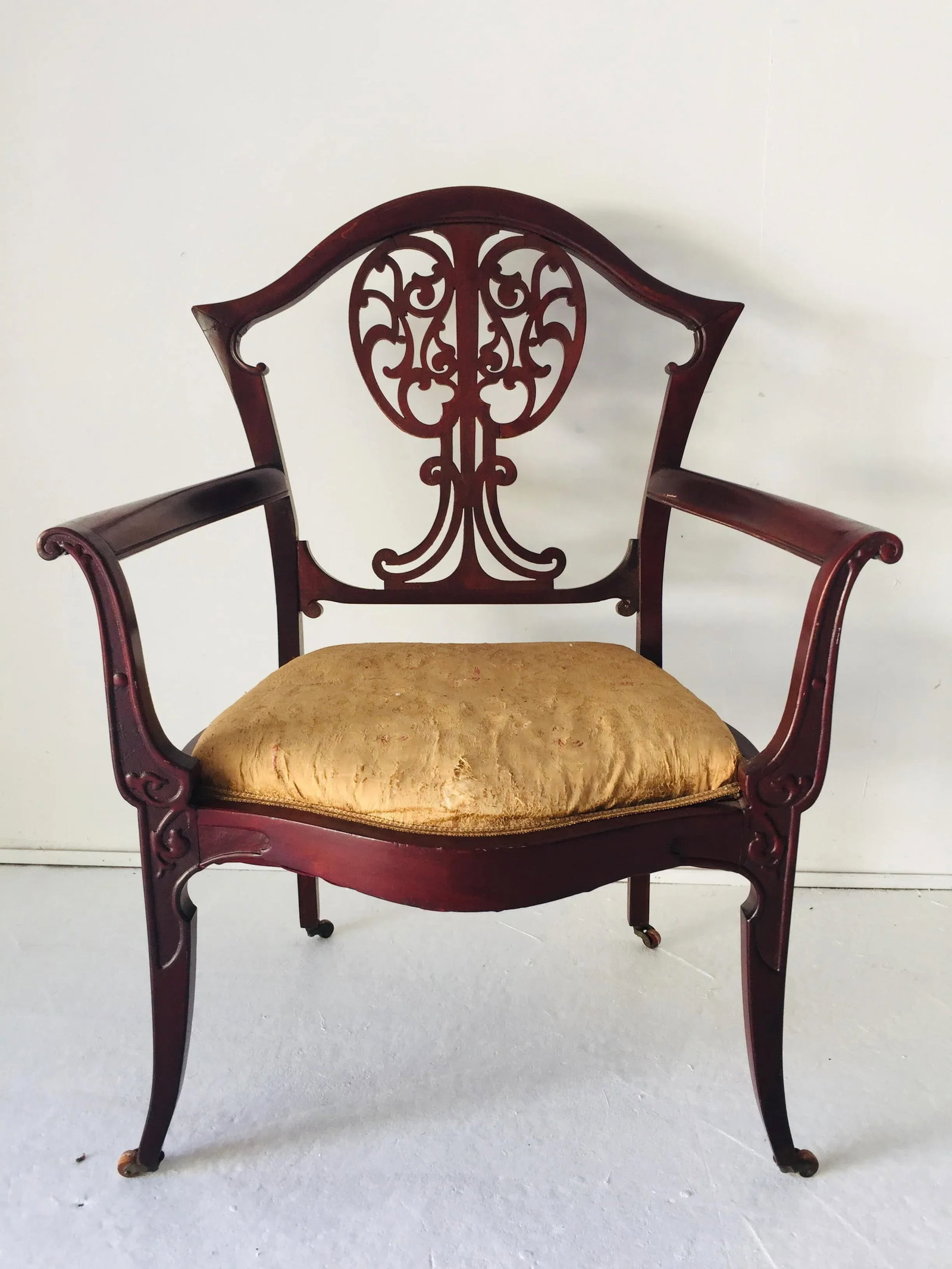 Antigue Art Nouveau Arm Chair Mahogany C.1910 - 11
