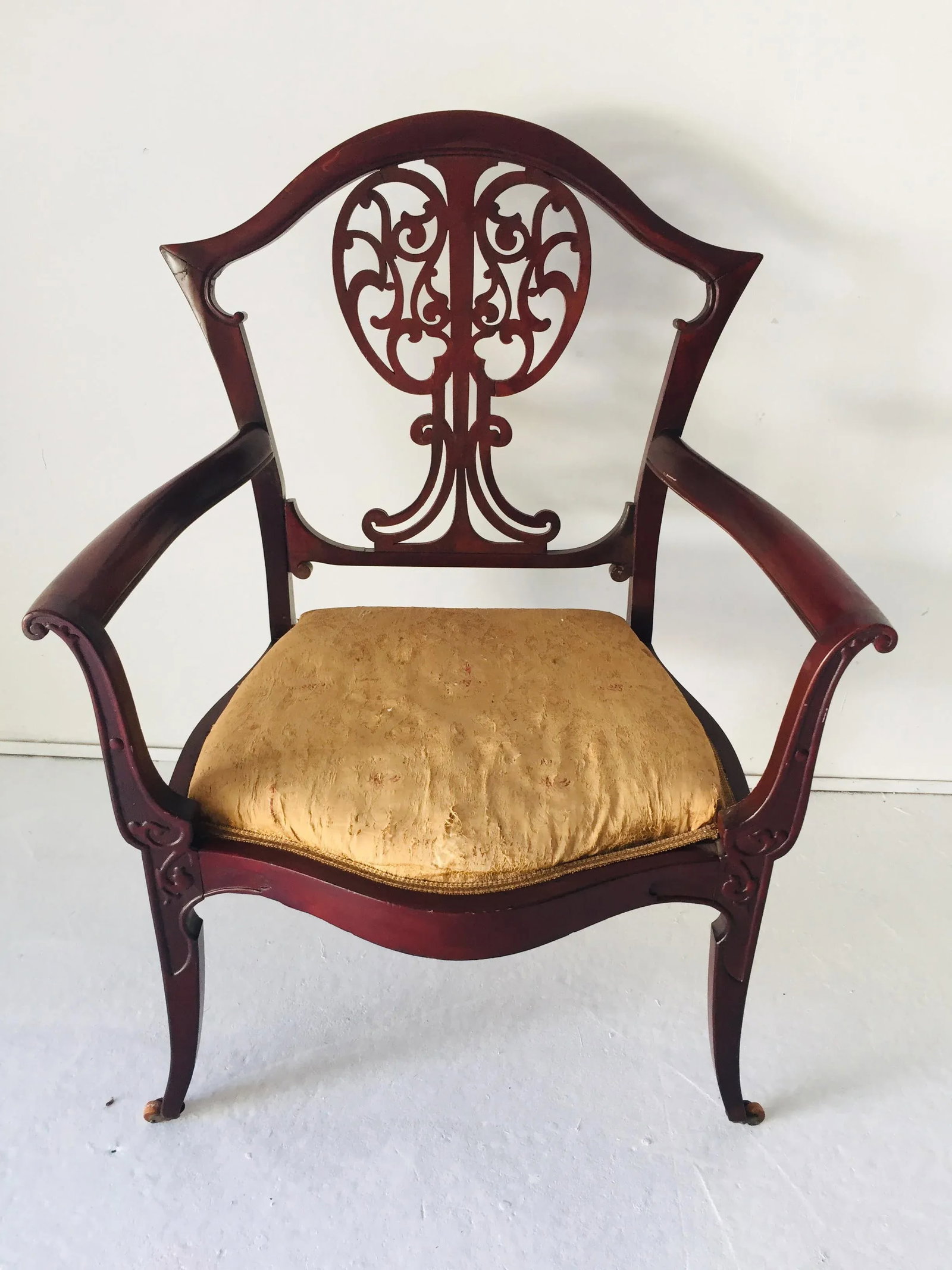 Antigue Art Nouveau Arm Chair Mahogany C.1910 - 2