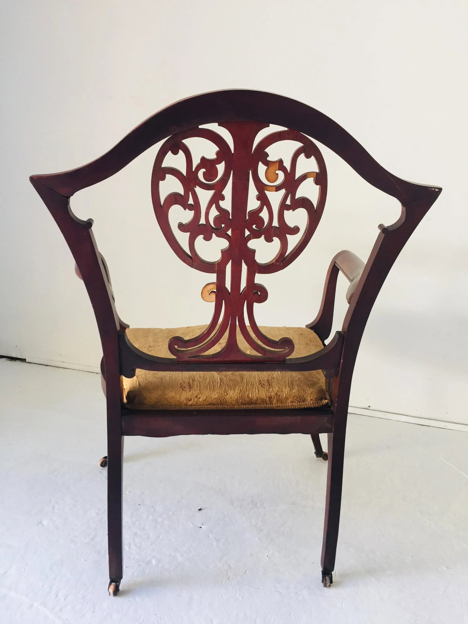 Antigue Art Nouveau Arm Chair Mahogany C.1910 - 3