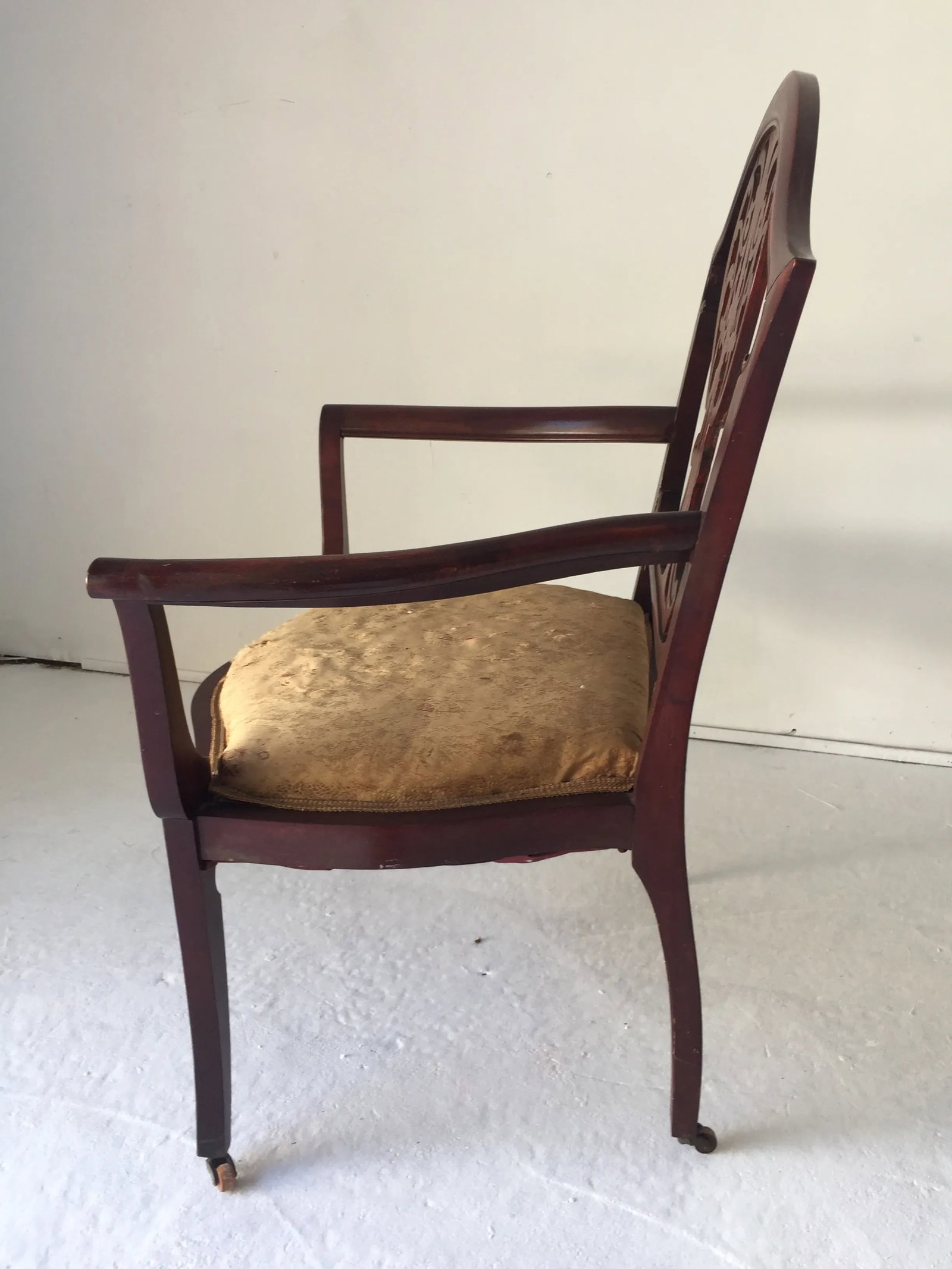 Antigue Art Nouveau Arm Chair Mahogany C.1910 - 4