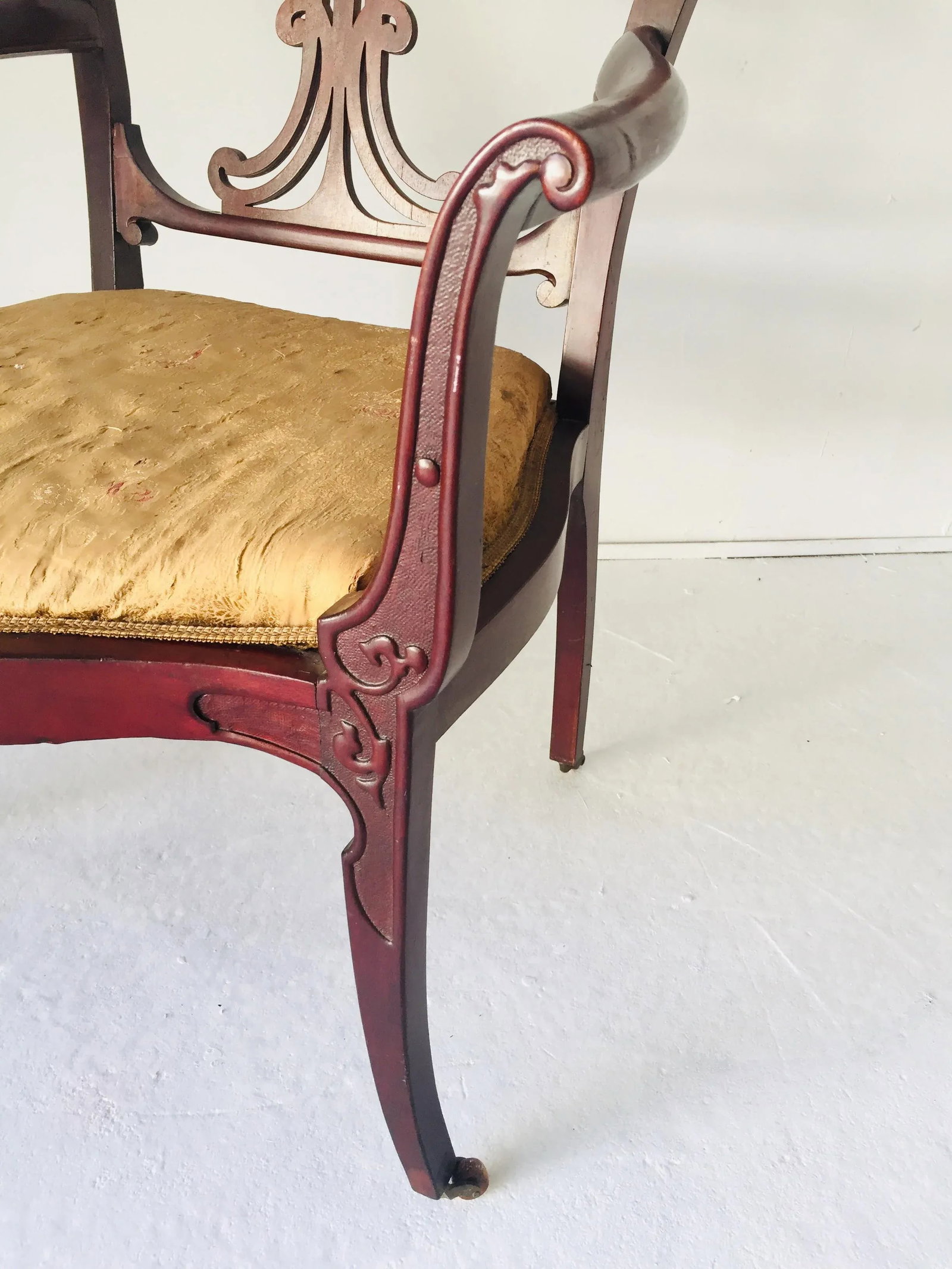 Antigue Art Nouveau Arm Chair Mahogany C.1910 - 6