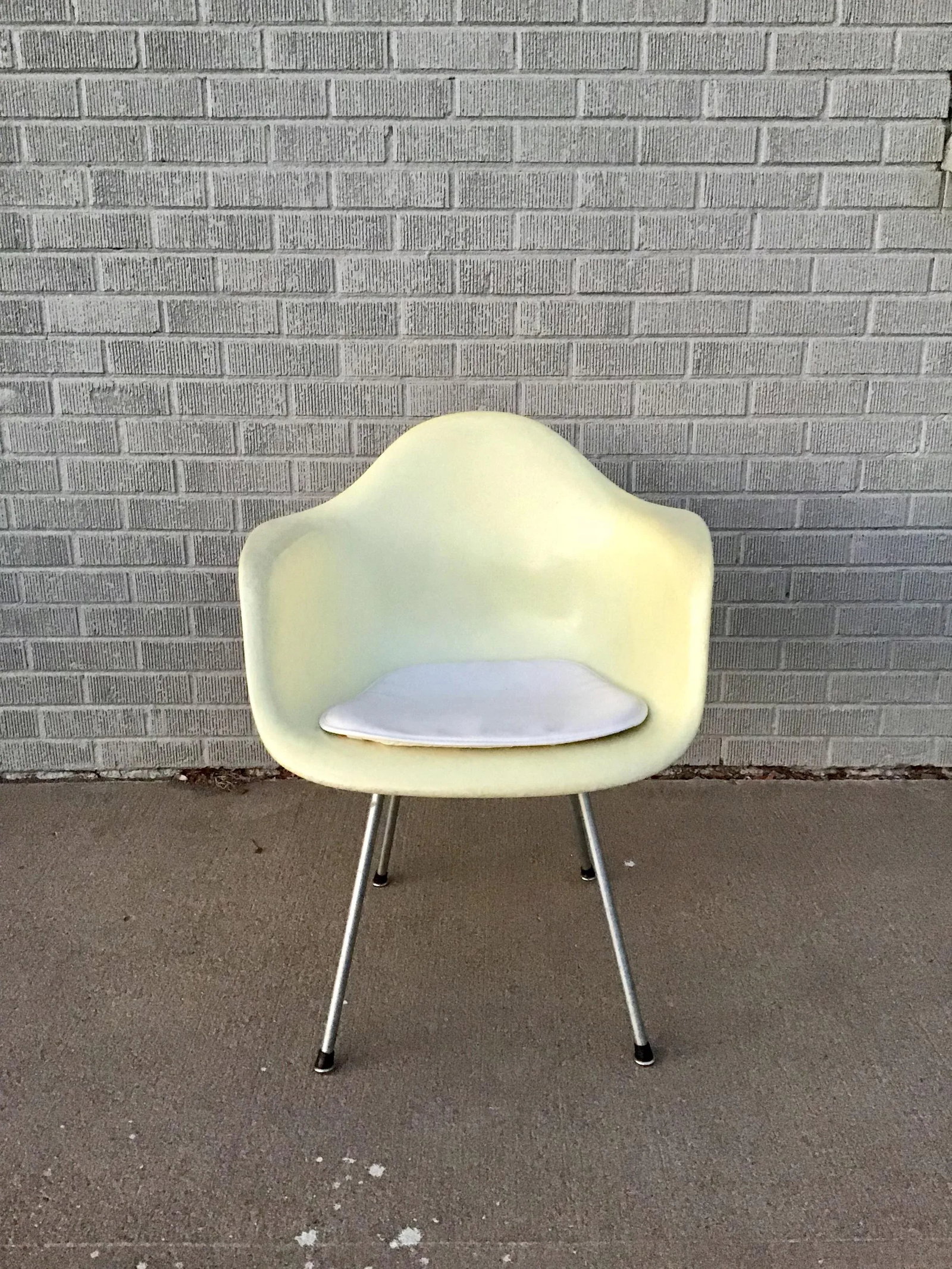 1950s Vintage Eames Herman Miller Fiberglass Shell Yellow Arm Chair With Zenith Rope - 8