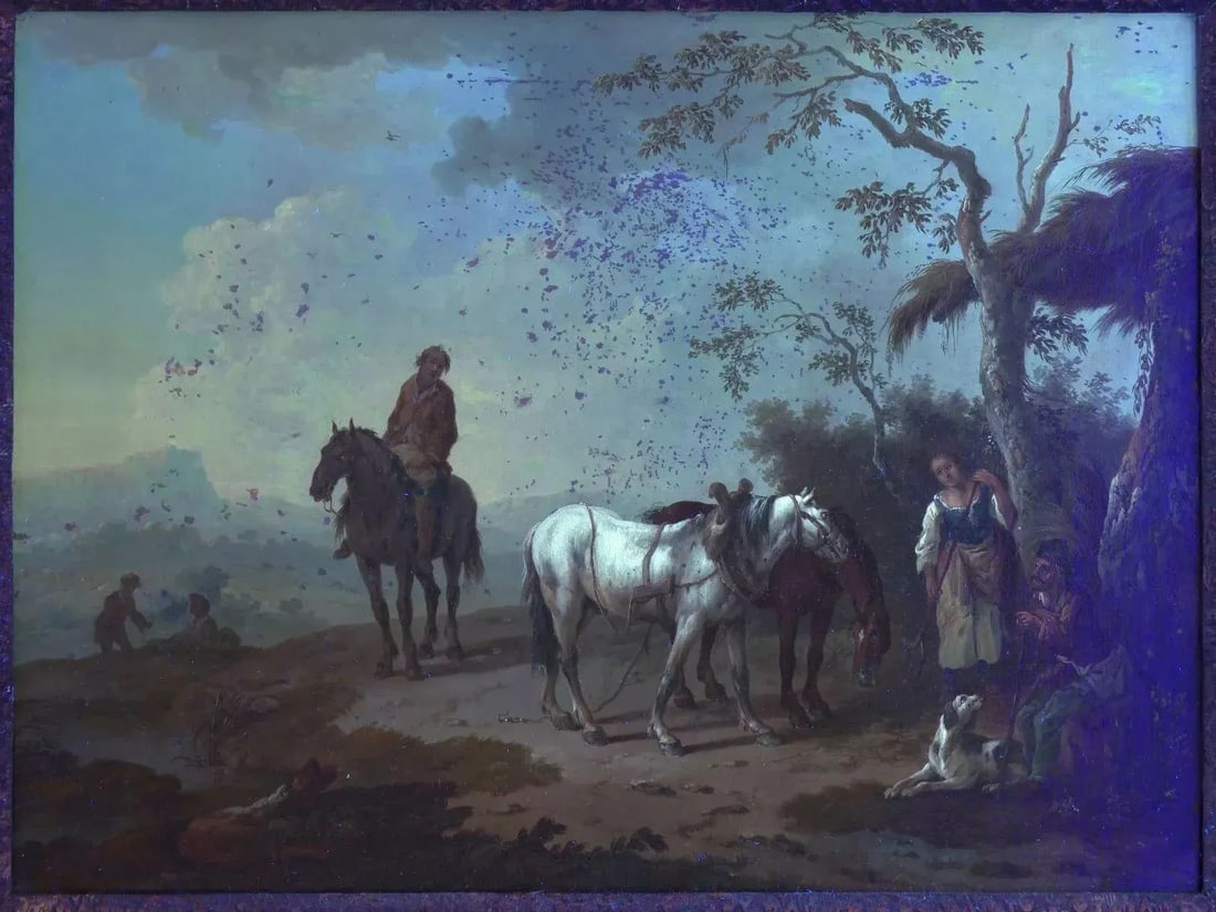 18th Century Flemish School Pair of Antique Landscape Paintings - 11