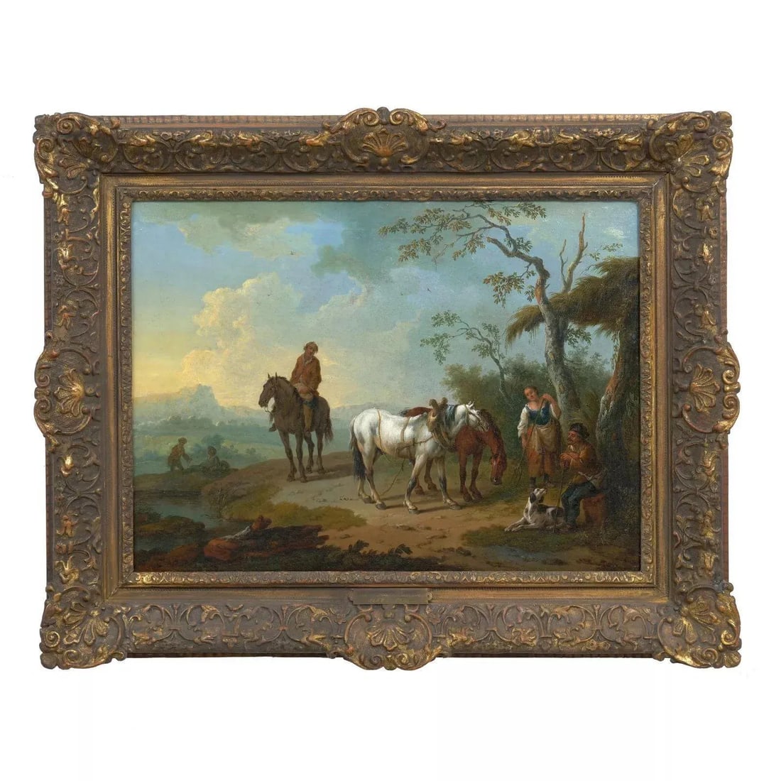 18th Century Flemish School Pair of Antique Landscape Paintings - 3