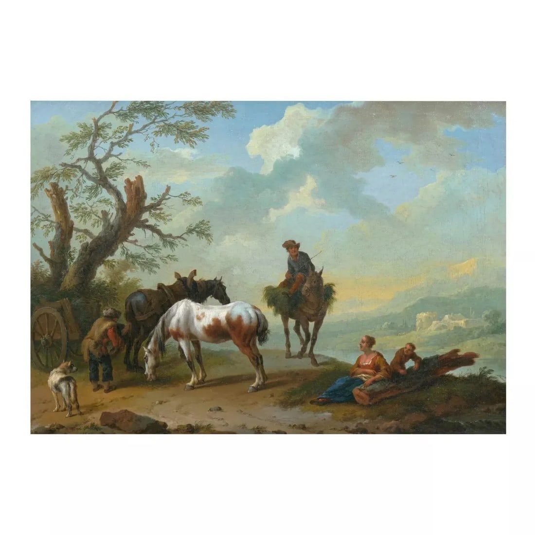 18th Century Flemish School Pair of Antique Landscape Paintings - 5