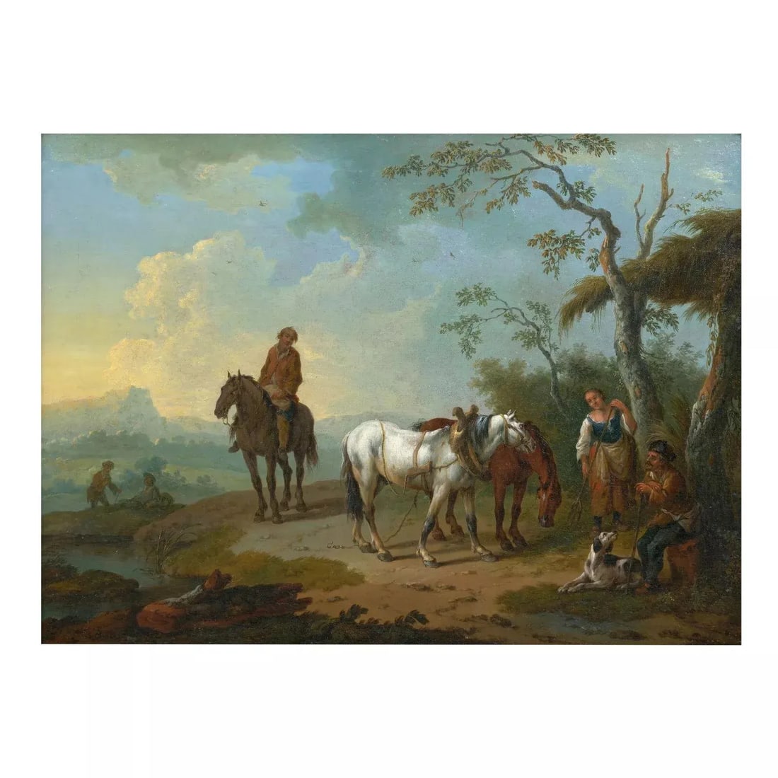18th Century Flemish School Pair of Antique Landscape Paintings - 6