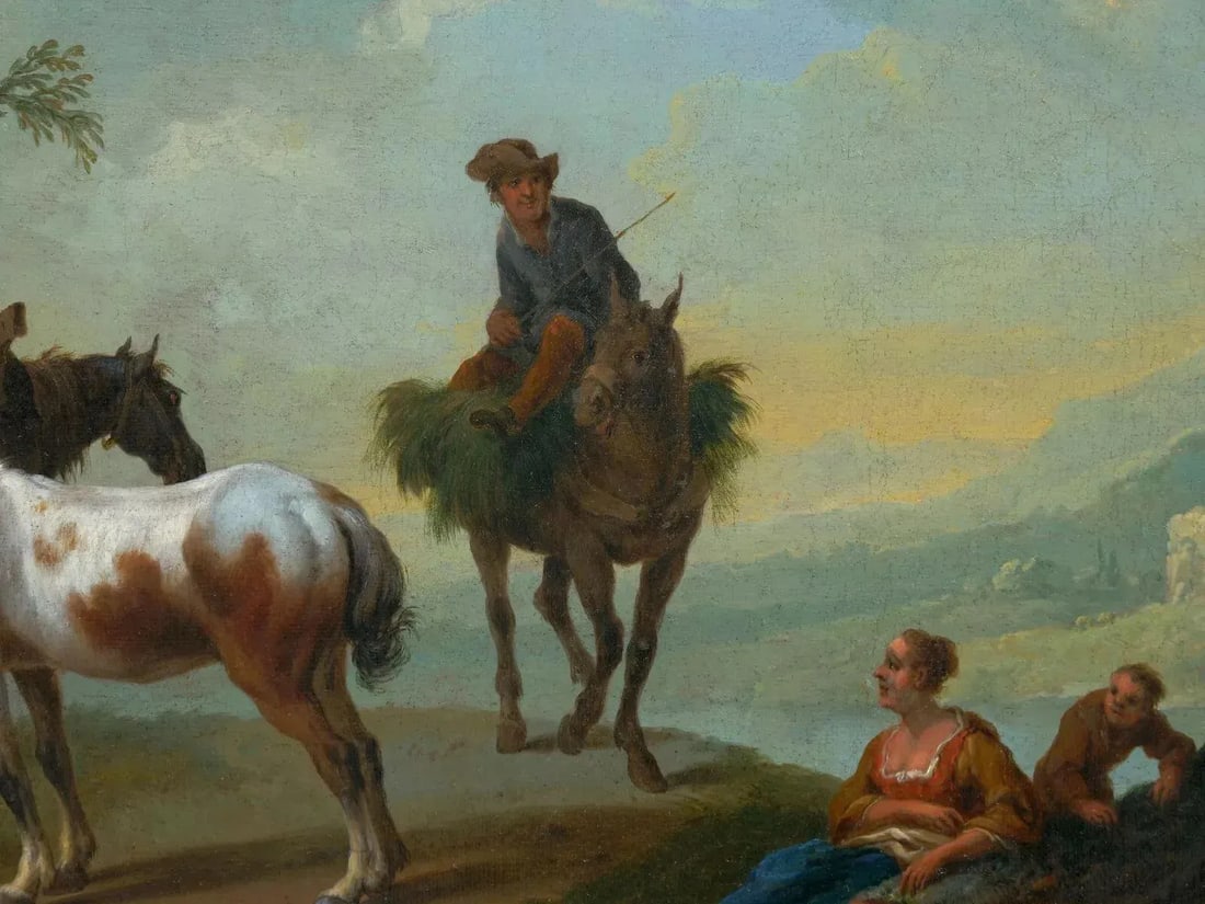 18th Century Flemish School Pair of Antique Landscape Paintings - 8
