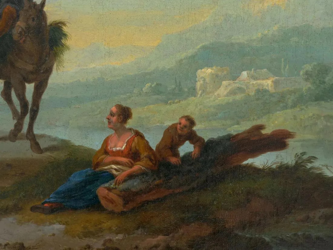 18th Century Flemish School Pair of Antique Landscape Paintings - 9
