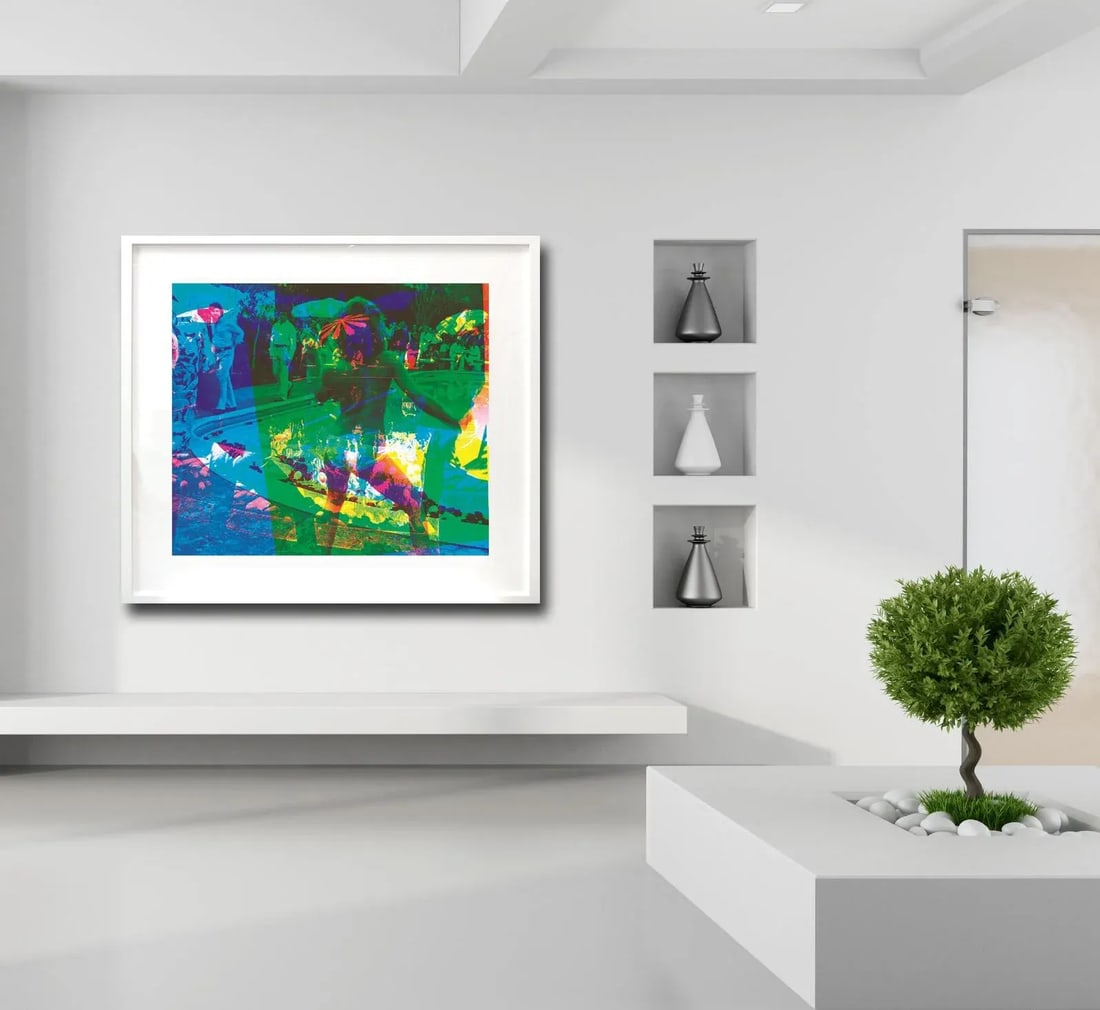 Mid Century Modern Pop Art Photography "Double Take Blue Green (2/3)" Original Artwork by Marco Pitt - 7