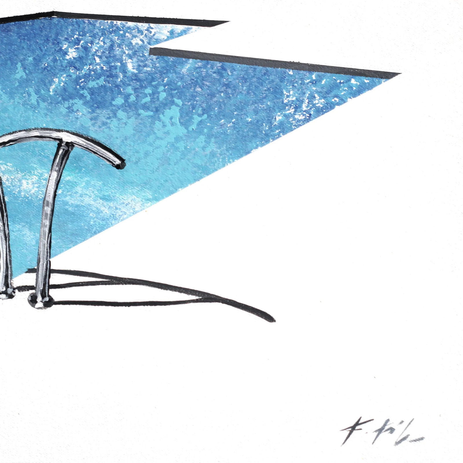 Cool and Deep - Minimalist Realism Pool Painting on Canvas - Original Artwork by Kathleen Keifer - 2