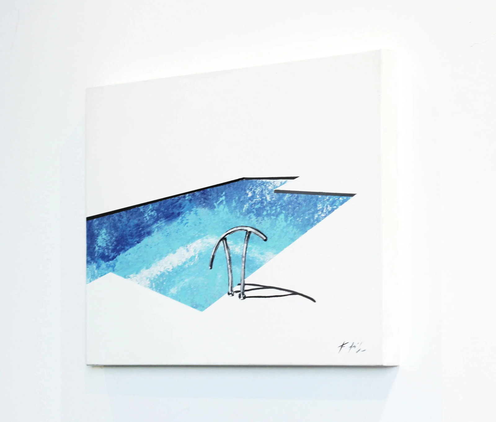 Cool and Deep - Minimalist Realism Pool Painting on Canvas - Original Artwork by Kathleen Keifer - 4