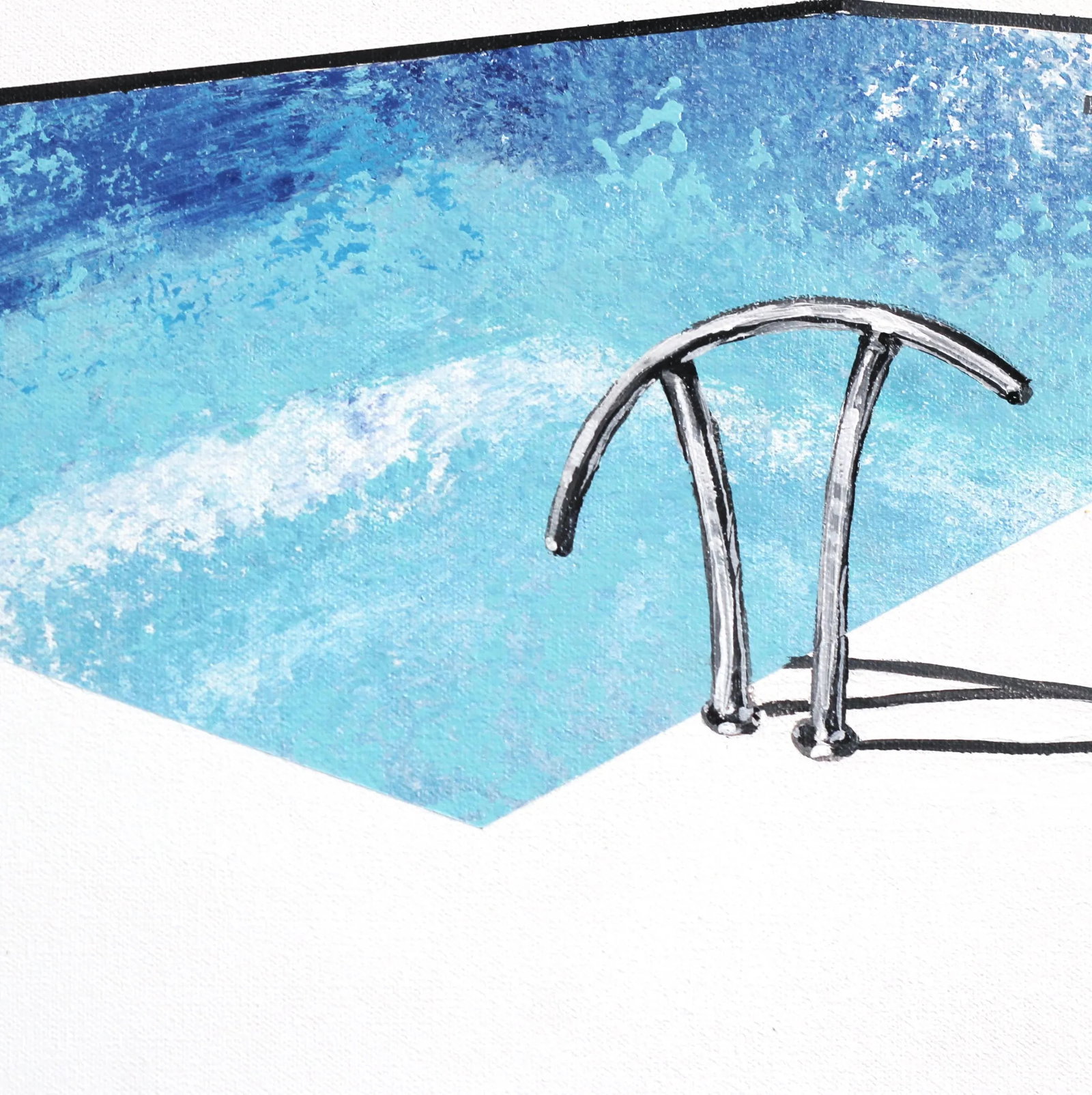 Cool and Deep - Minimalist Realism Pool Painting on Canvas - Original Artwork by Kathleen Keifer - 5