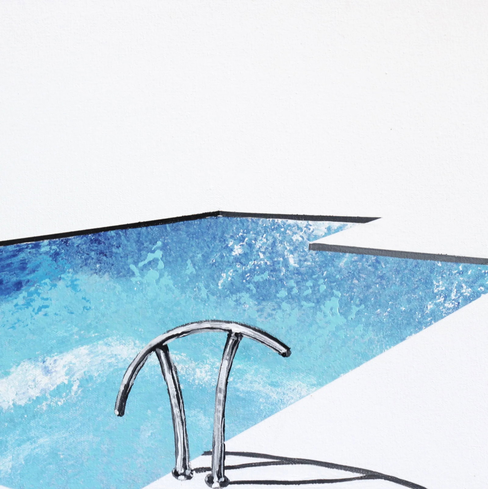 Cool and Deep - Minimalist Realism Pool Painting on Canvas - Original Artwork by Kathleen Keifer - 6
