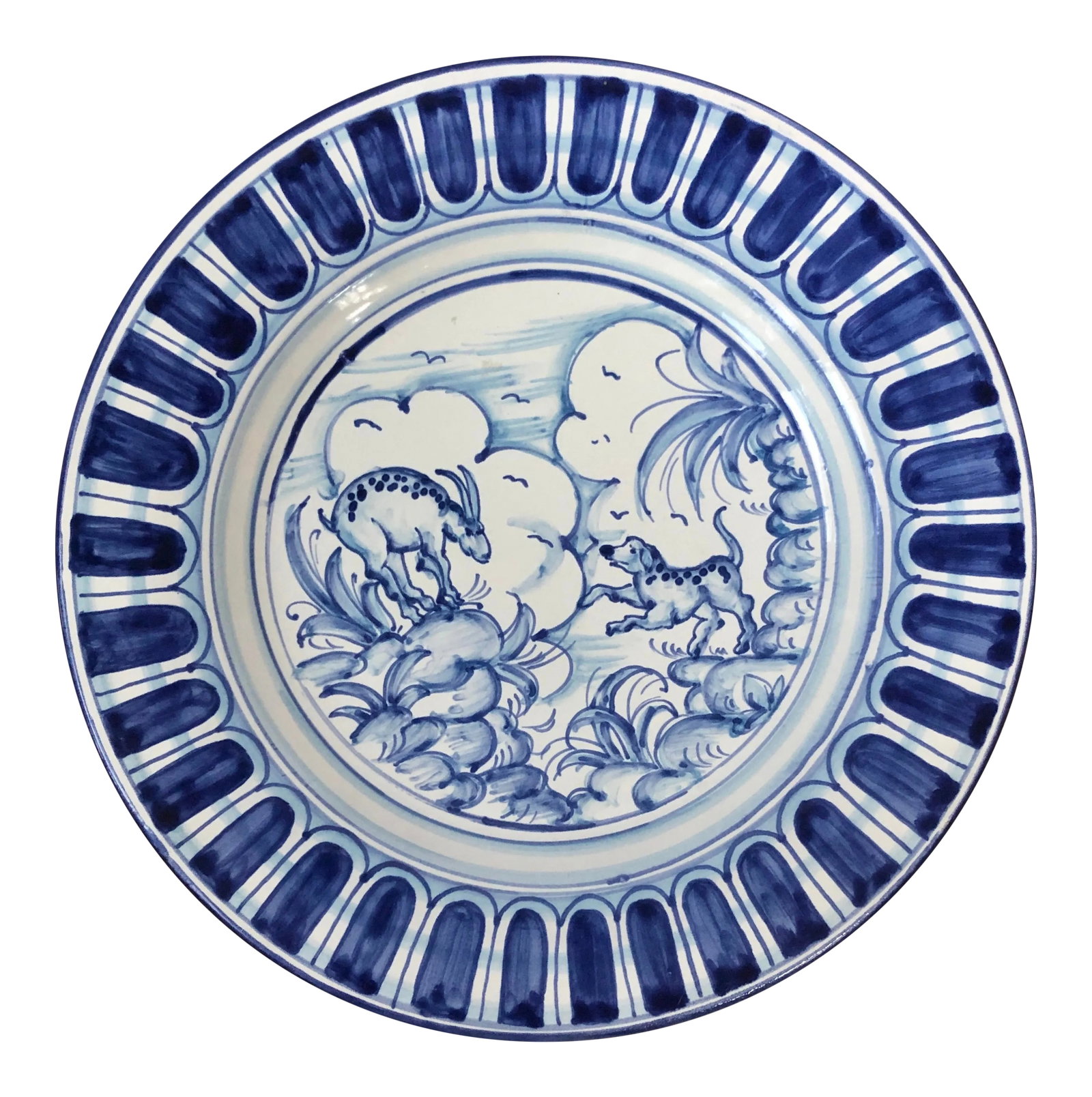 Blue and White Italian Hand Painted Faenza Delft Plate (1 of 7)