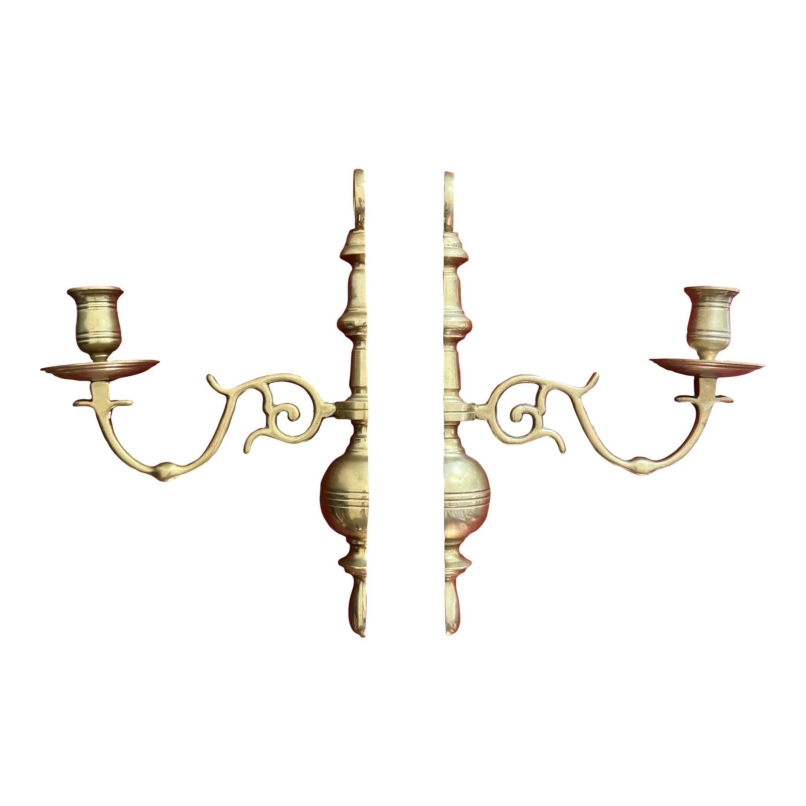 Vintage Solid Brass Candle Sconces - a Pair (1 of 7)