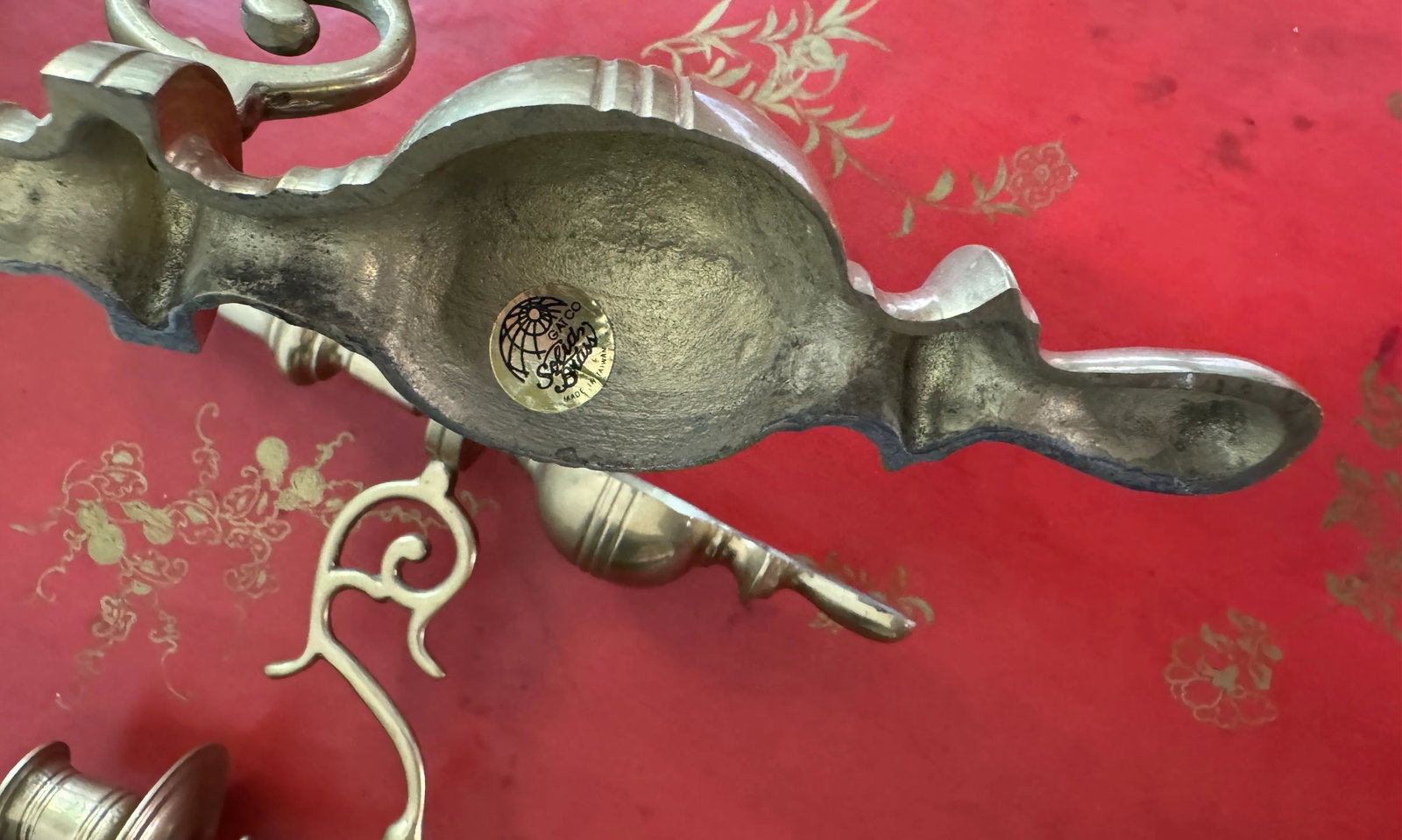 Vintage Solid Brass Candle Sconces - a Pair - 7