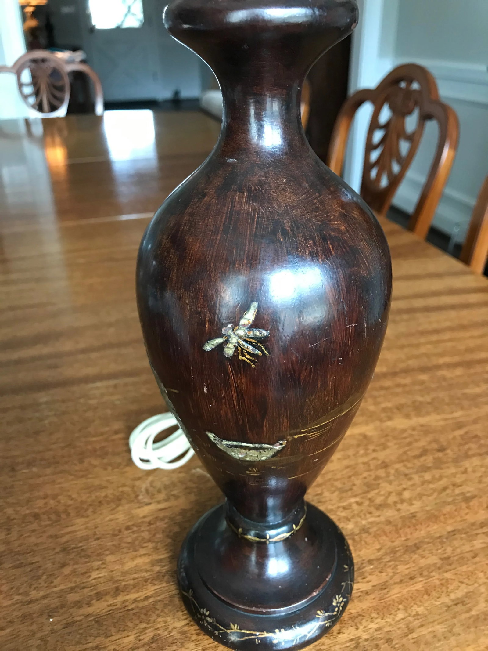 1950s Wooden Man Working in the Rice Paddies Table Lamp - 6