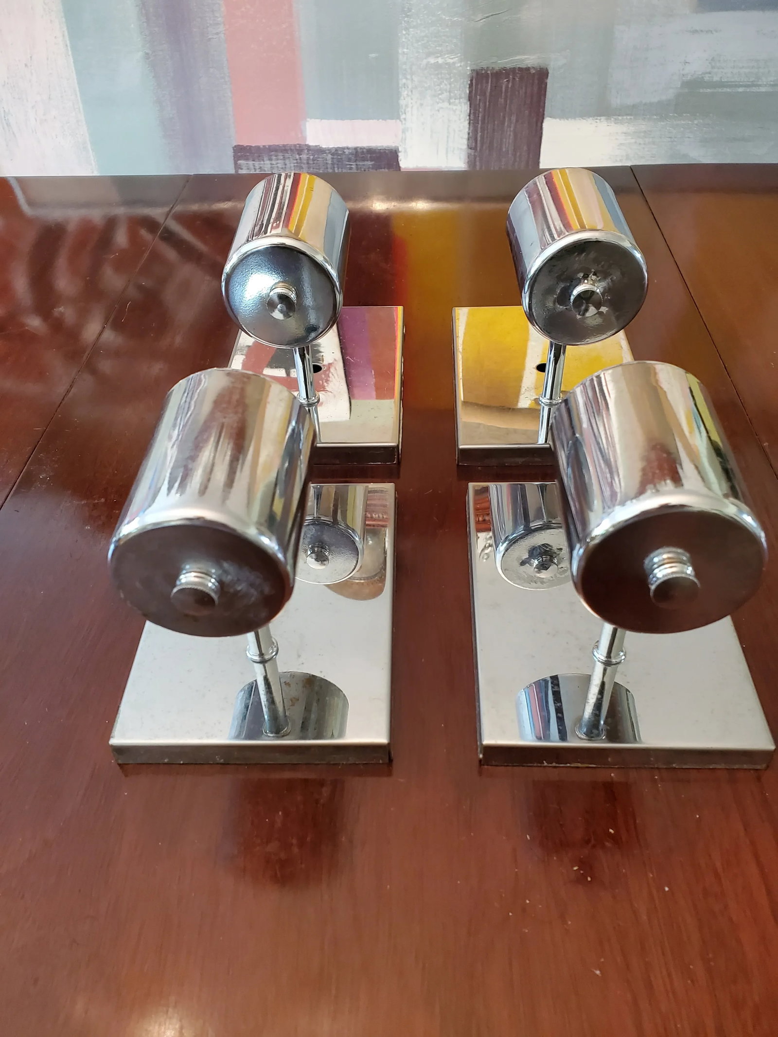 Vintage Mid-Century Chrome Sconces - Set of 4 - 3