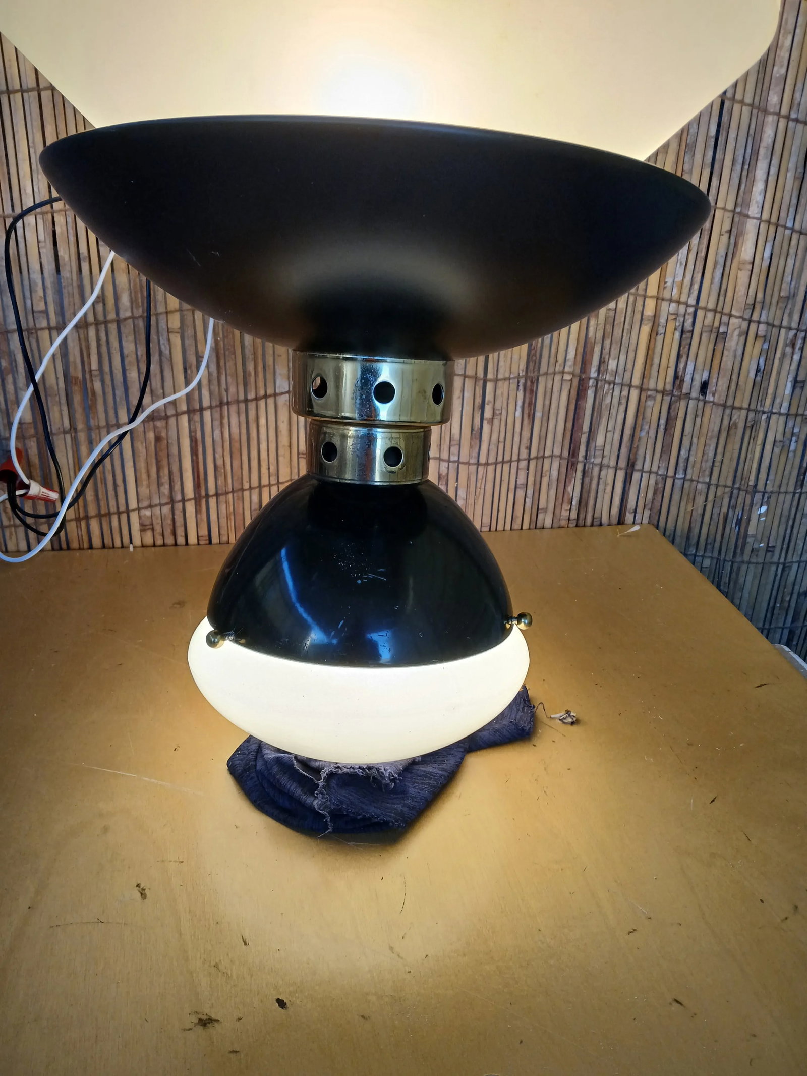 1980s Bauhuas Style Semi Flush Ceiling Mount Lamp - 10