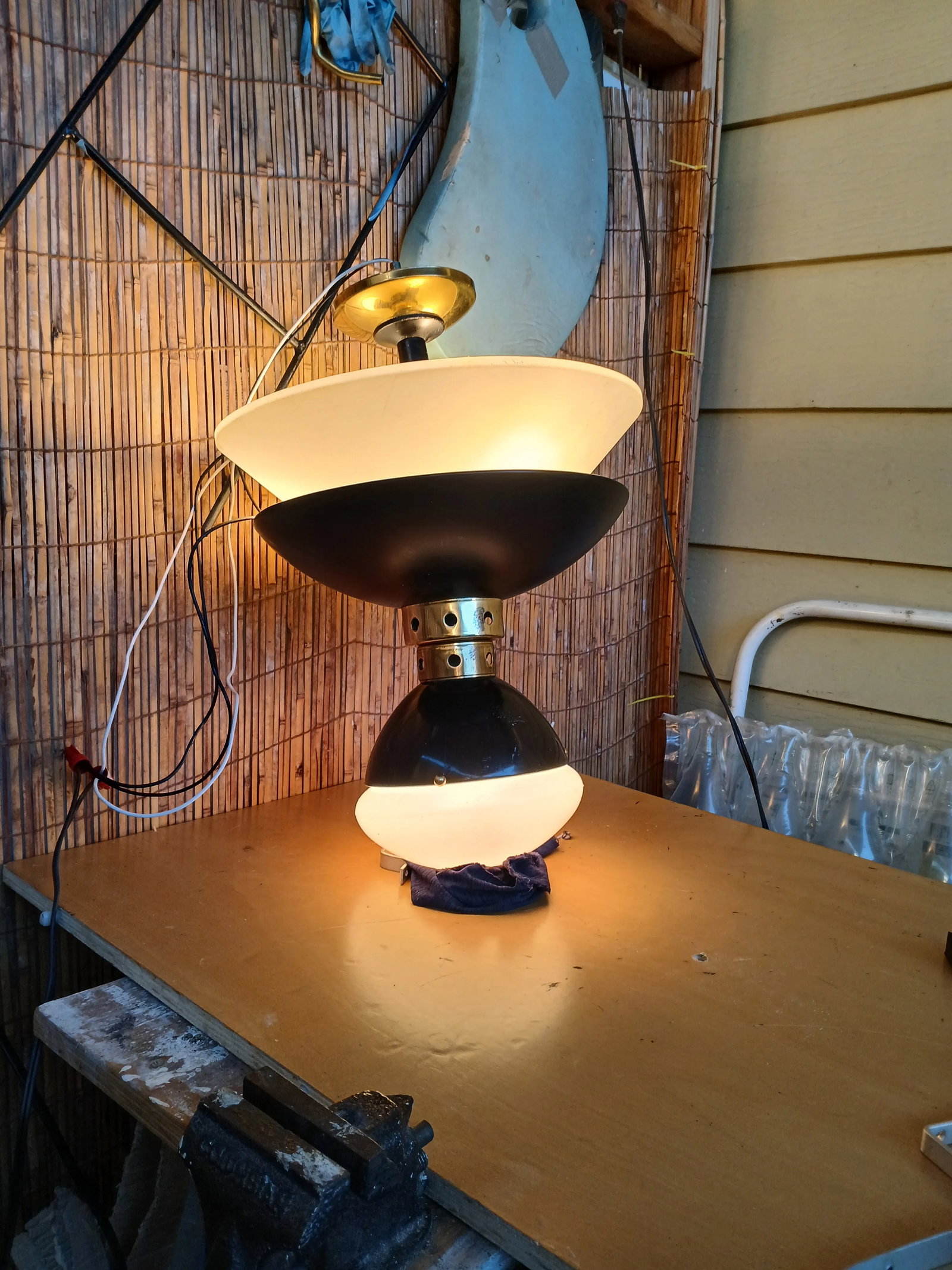 1980s Bauhuas Style Semi Flush Ceiling Mount Lamp - 11