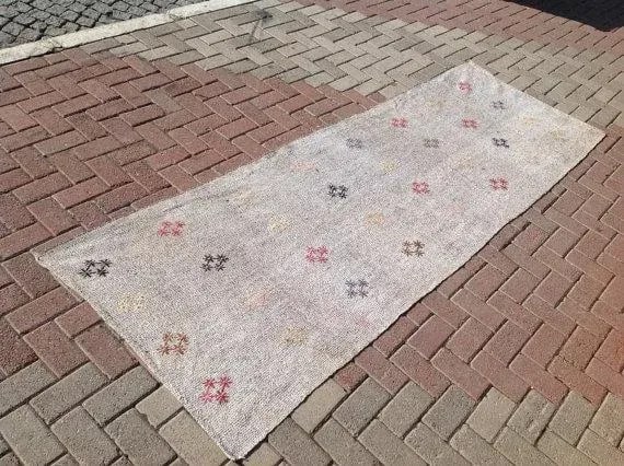 Vintage Turkish Kilim Rug Runner - 3'2" x 9'1" - 3
