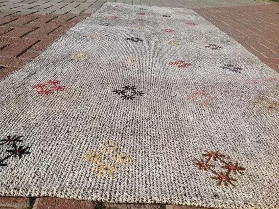 Vintage Turkish Kilim Rug Runner - 3'2" x 9'1" - 4