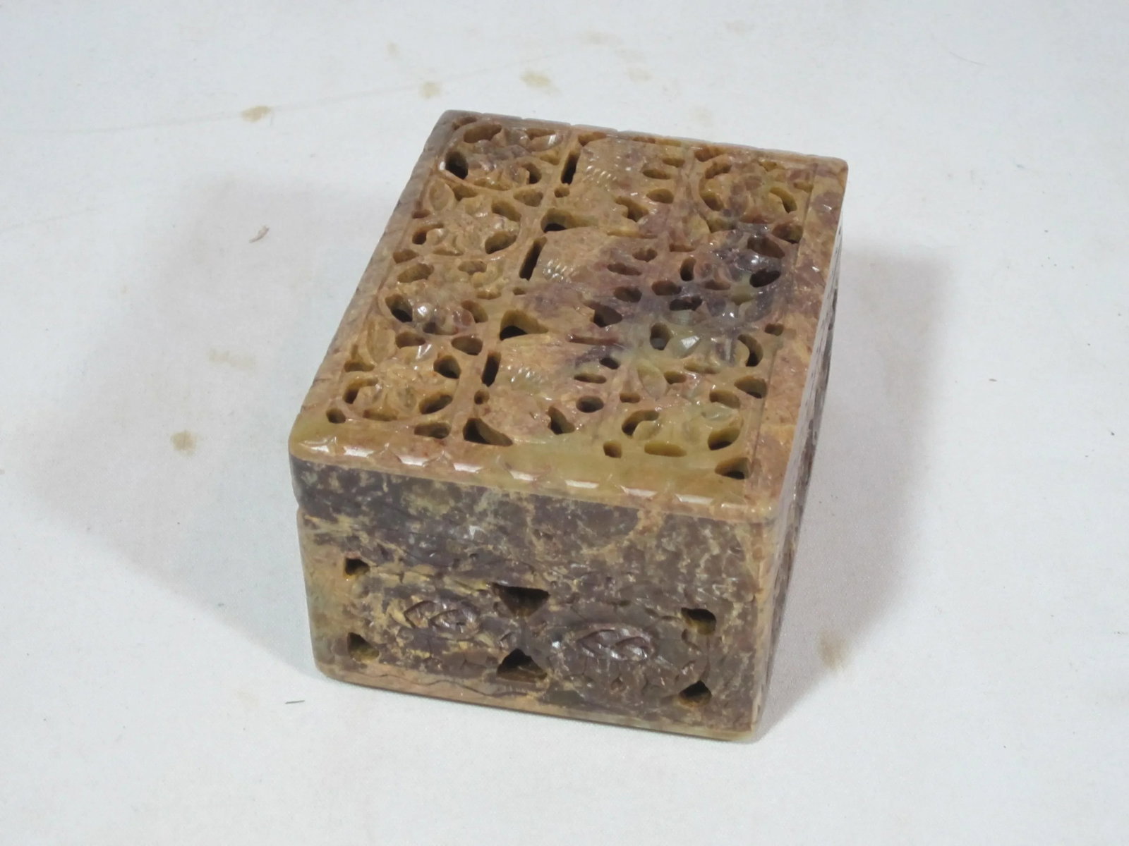 Hand Carved Soapstone Elephant Box - 3