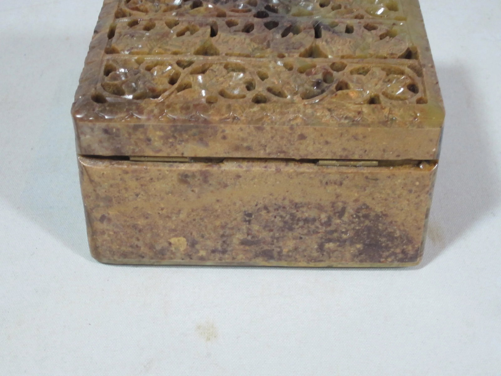 Hand Carved Soapstone Elephant Box - 4