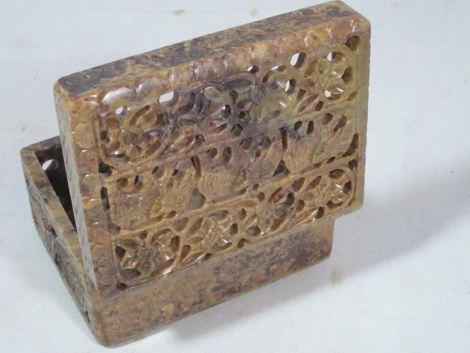 Hand Carved Soapstone Elephant Box - 5