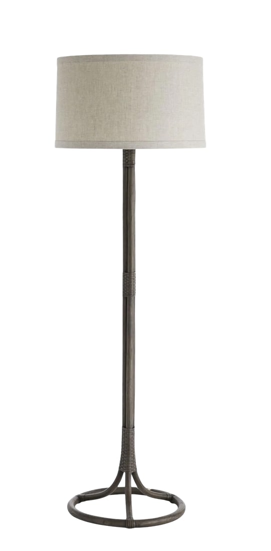 Arteriors Organic Modern Gray Rattan Simon Floor Lamp (1 of 7)
