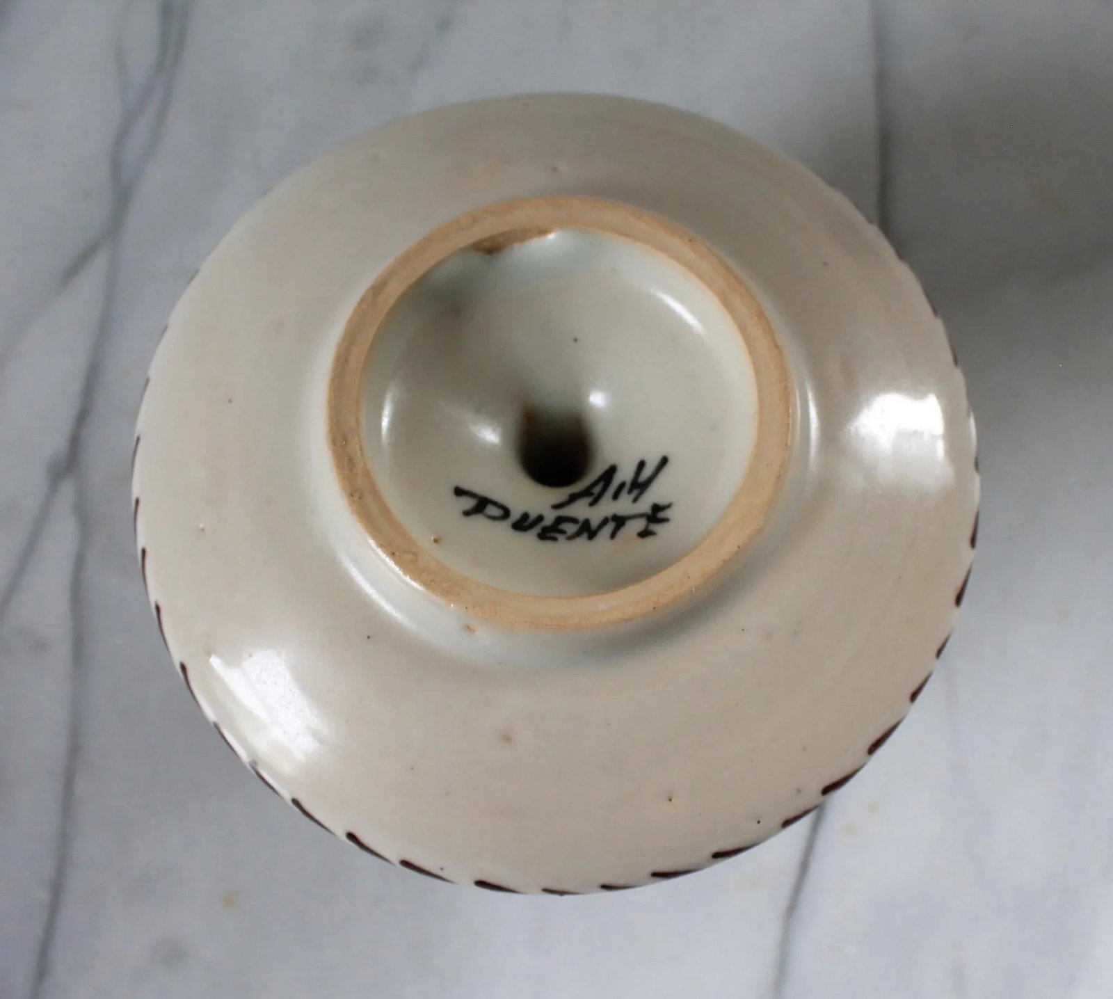 Vintage Hand Painted Puente Spanish Ceramic Candle Holder - 6