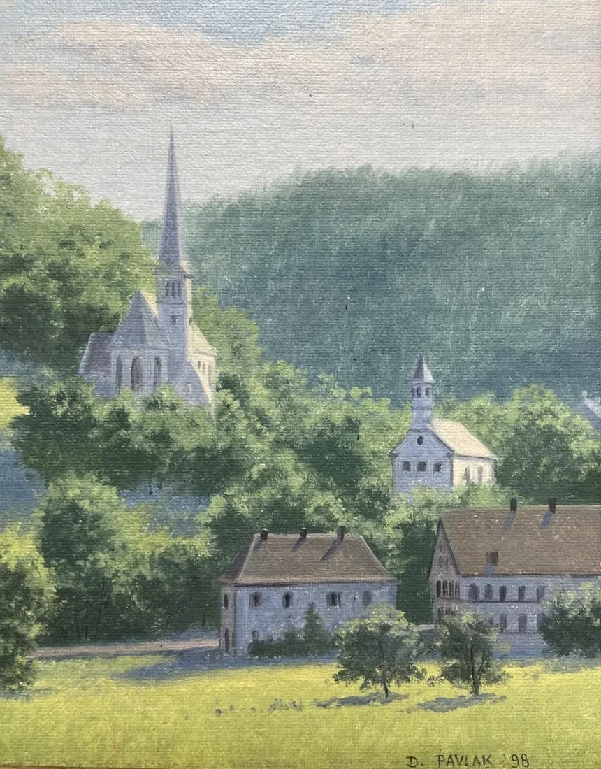 Original German Landscape on Board by David Pavlak - 2
