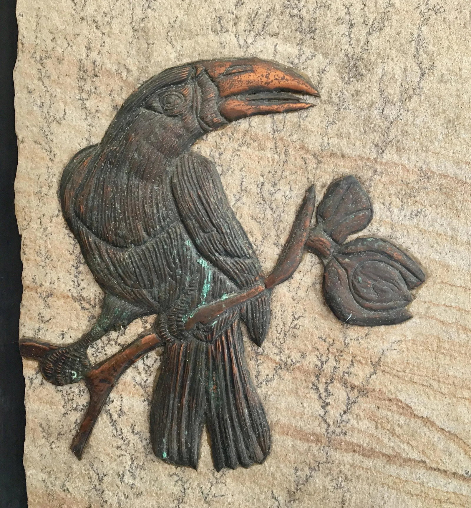 Boho Chic Copper and Fossilized Stone Mixed Media Art by Dutch Artist Johannes Van Dartelen - 5