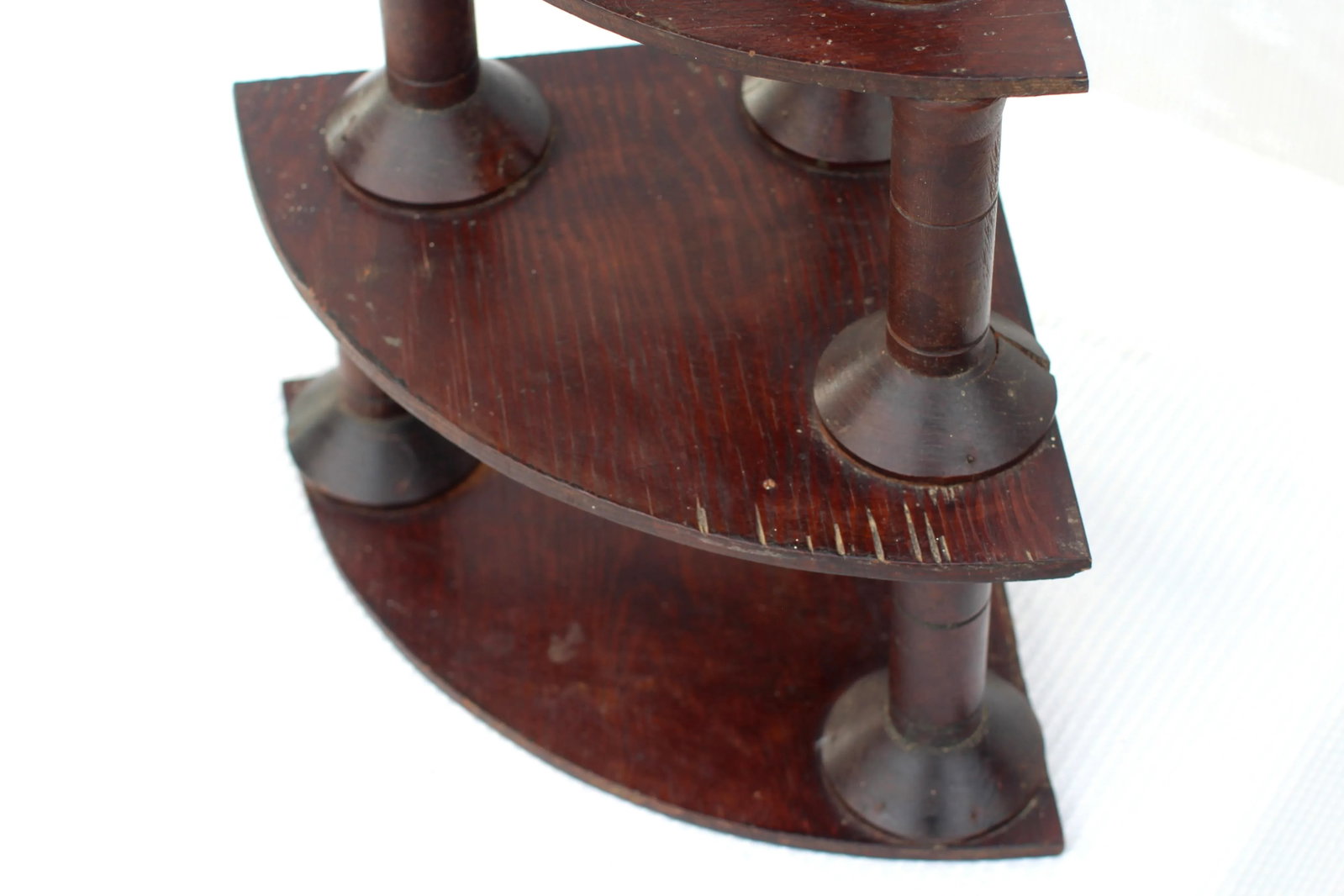 Large Folk Art Spool Corner Shelf From the 1930s - 2