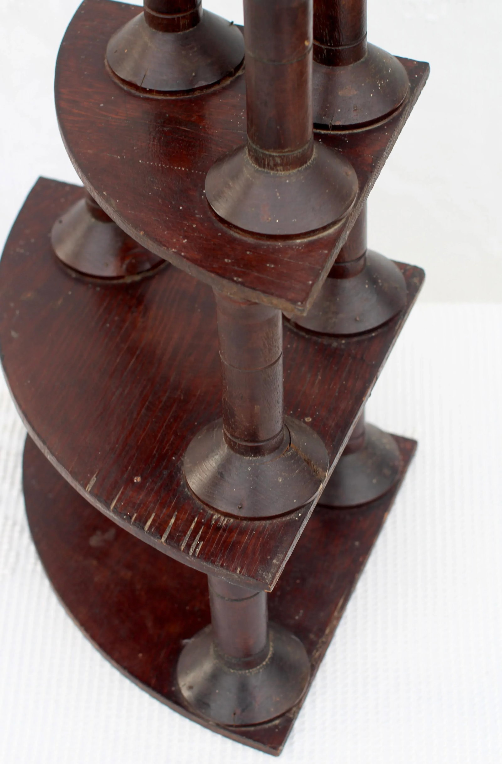 Large Folk Art Spool Corner Shelf From the 1930s - 3