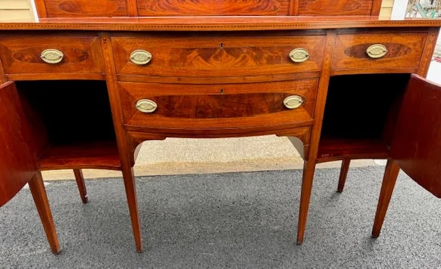 Mahogany Bellflower Inlaid Sideboard by Mayflower Furniture Boston, Ma - 10