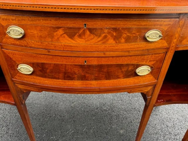 Mahogany Bellflower Inlaid Sideboard by Mayflower Furniture Boston, Ma - 11