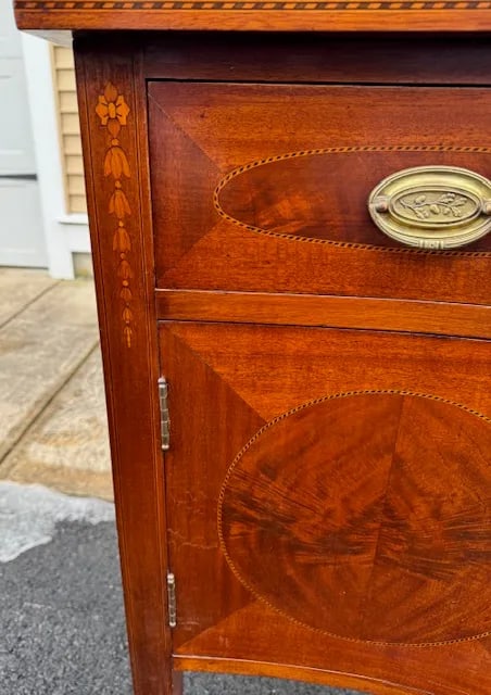 Mahogany Bellflower Inlaid Sideboard by Mayflower Furniture Boston, Ma - 2