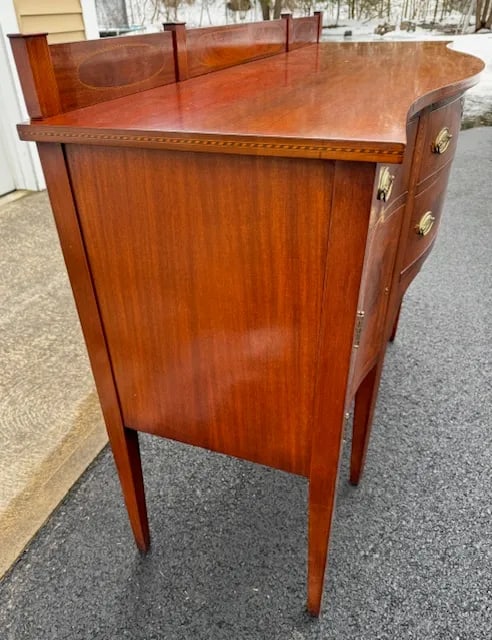 Mahogany Bellflower Inlaid Sideboard by Mayflower Furniture Boston, Ma - 4