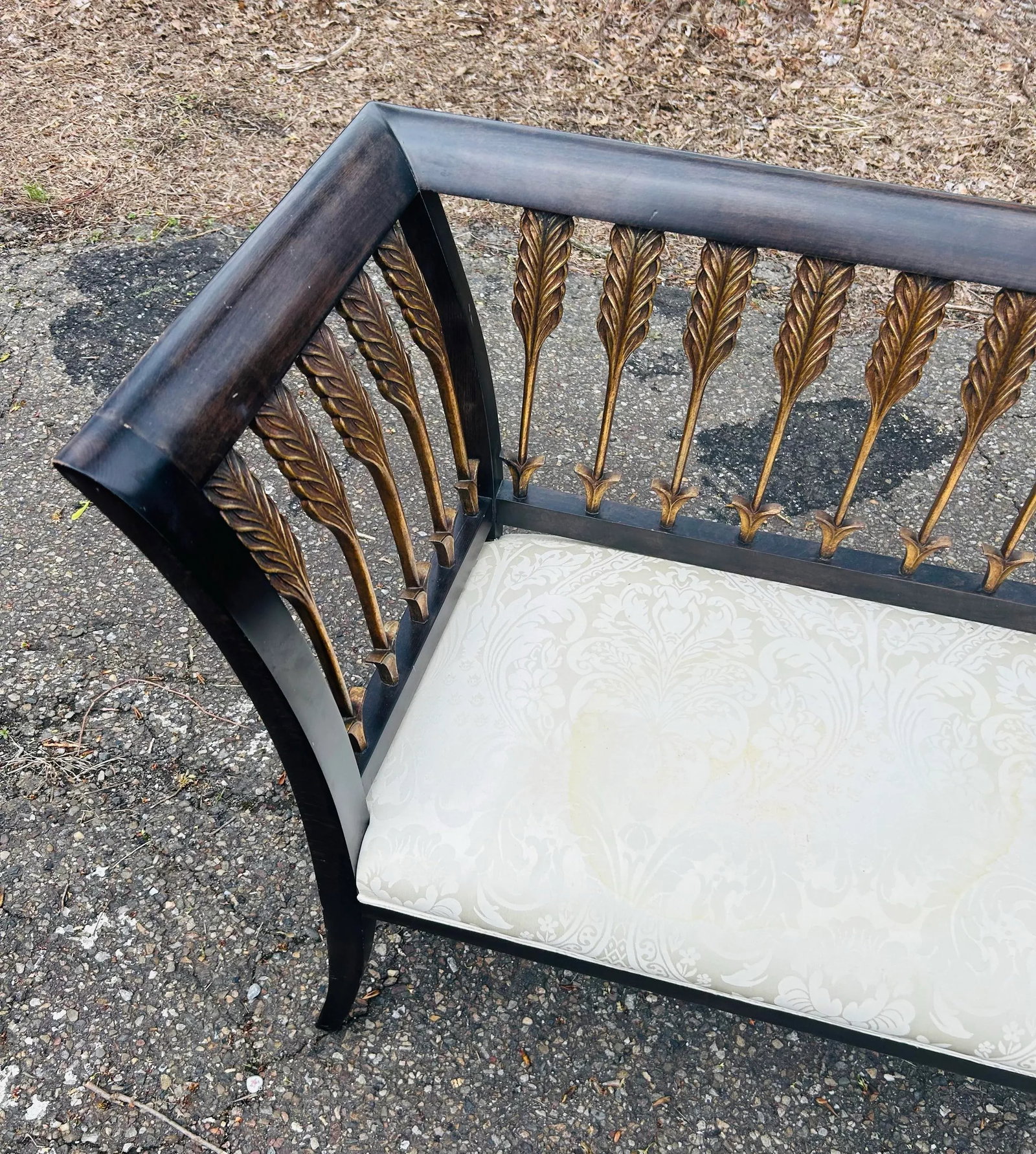1990s Hollywood Regency Style Settee With Figural Arrow Motif - 11