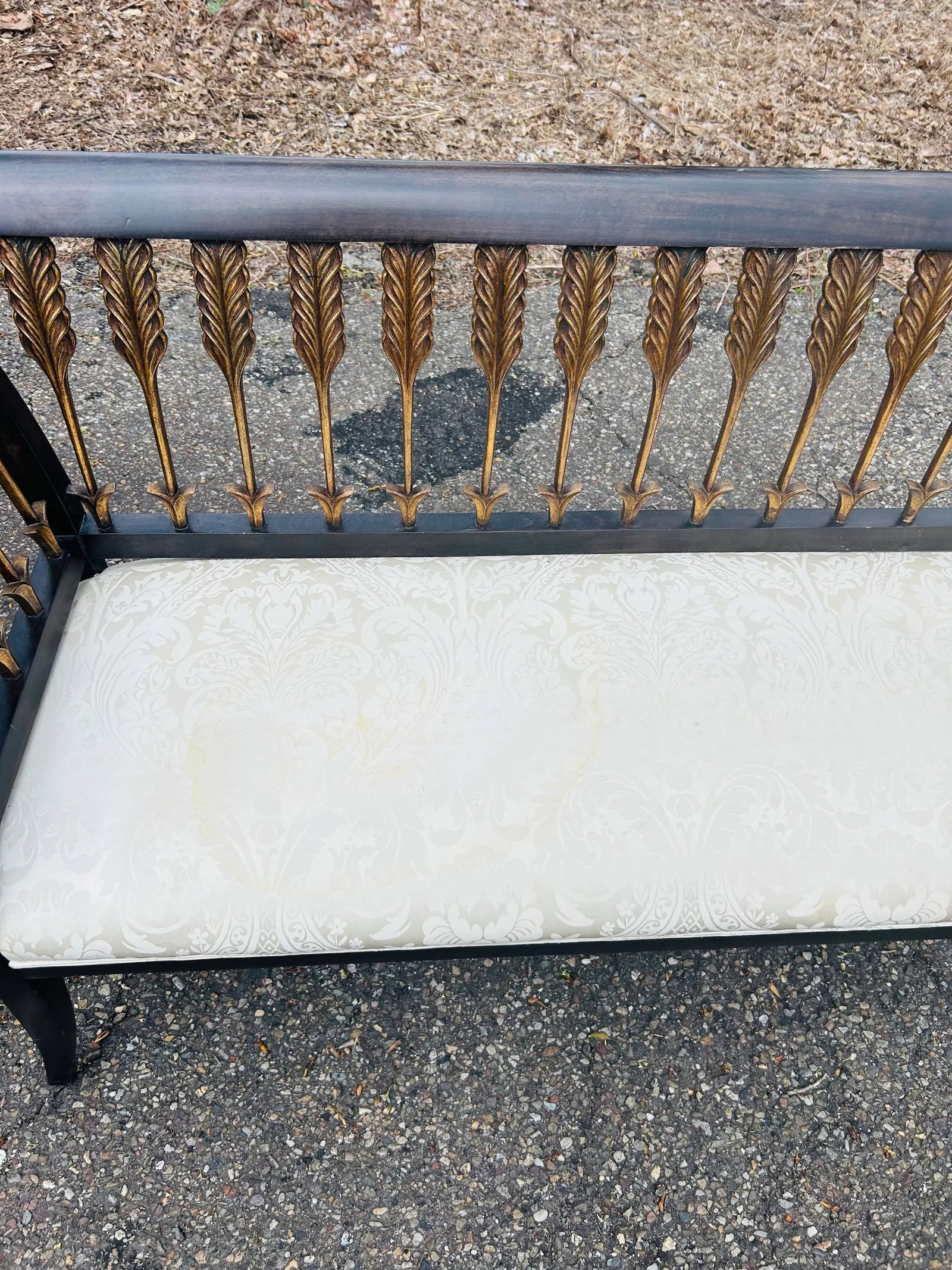 1990s Hollywood Regency Style Settee With Figural Arrow Motif - 12
