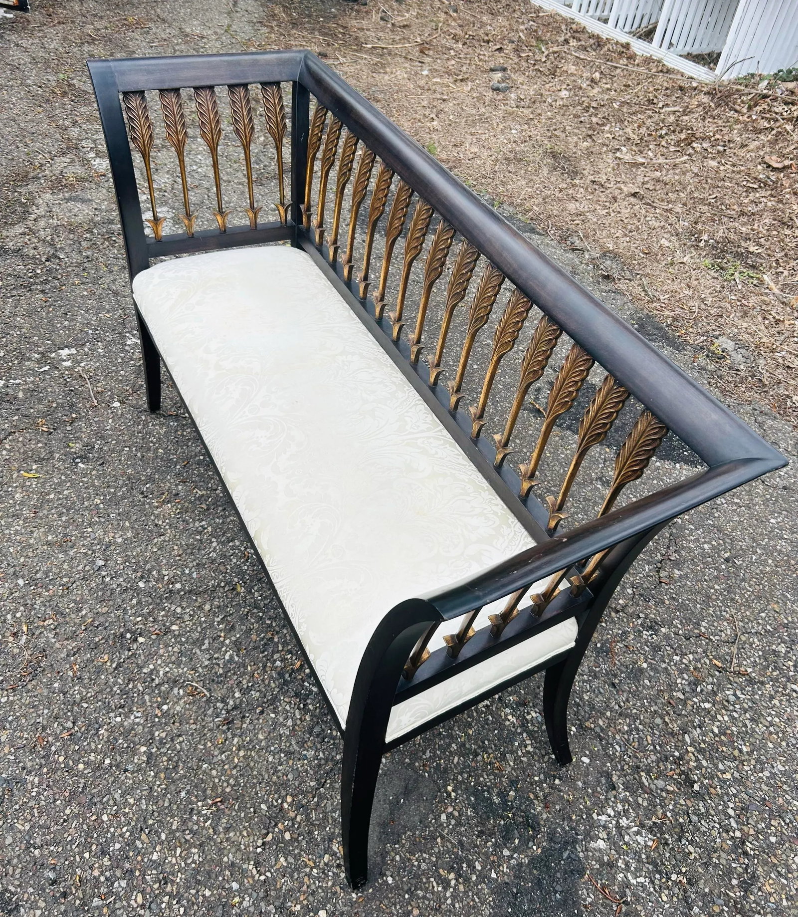 1990s Hollywood Regency Style Settee With Figural Arrow Motif - 4