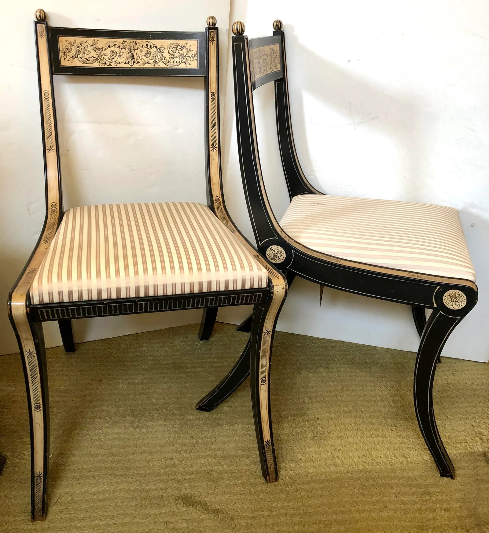 Pair of Vintage Empire Style Side Chairs - 13